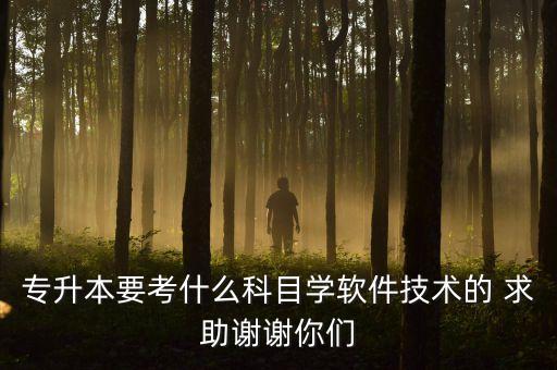 專升本要考什么科目學(xué)軟件技術(shù)的 求助謝謝你們