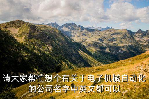 請大家?guī)兔ο雮€有關(guān)于電子機械自動化的公司名字中英文都可以