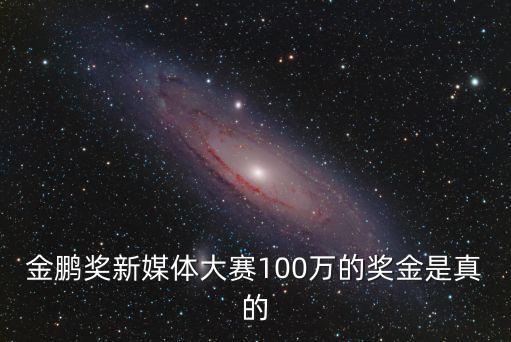 金鵬獎新媒體大賽100萬的獎金是真的