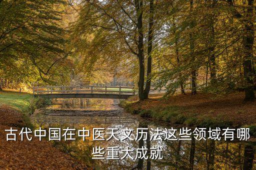 古代中國在中醫(yī)天文歷法這些領(lǐng)域有哪些重大成就