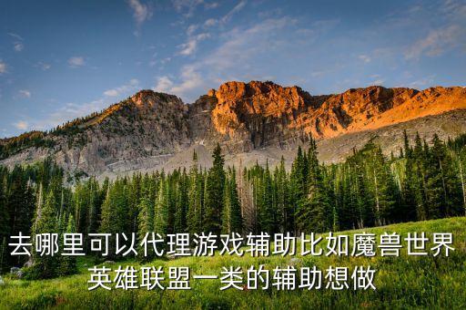 去哪里可以代理游戲輔助比如魔獸世界英雄聯(lián)盟一類的輔助想做