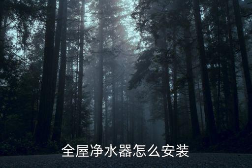 全屋凈水器怎么安裝