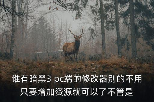 誰有暗黑3 pc端的修改器別的不用只要增加資源就可以了不管是