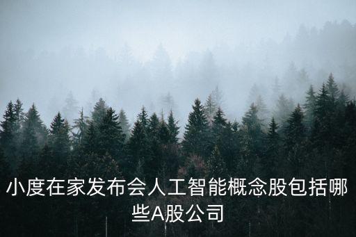 小度在家發(fā)布會人工智能概念股包括哪些A股公司