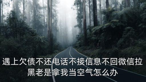 遇上欠債不還電話不接信息不回微信拉黑老是拿我當(dāng)空氣怎么辦