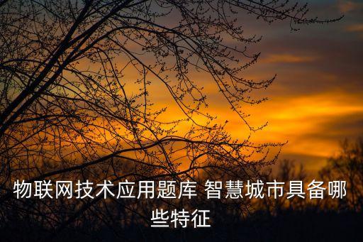 物聯(lián)網(wǎng)技術(shù)應(yīng)用題庫(kù) 智慧城市具備哪些特征