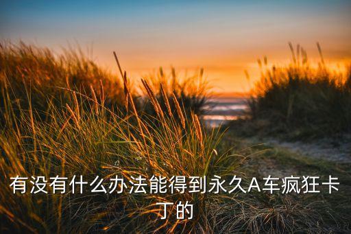 有沒有什么辦法能得到永久A車瘋狂卡丁的
