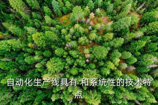 自動化生產(chǎn)線具有 和系統(tǒng)性的技術(shù)特點