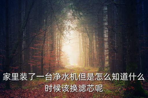 家里裝了一臺凈水機但是怎么知道什么時候該換濾芯呢