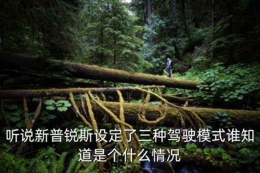 聽(tīng)說(shuō)新普銳斯設(shè)定了三種駕駛模式誰(shuí)知道是個(gè)什么情況