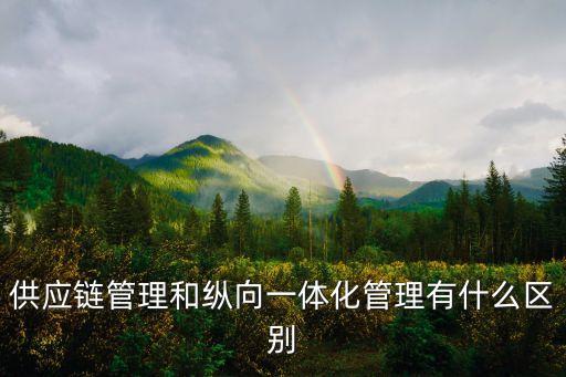 供應(yīng)鏈管理和縱向一體化管理有什么區(qū)別