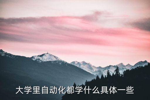 大學(xué)里自動化都學(xué)什么具體一些