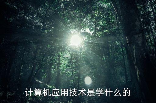 計(jì)算機(jī)應(yīng)用技術(shù)是學(xué)什么的
