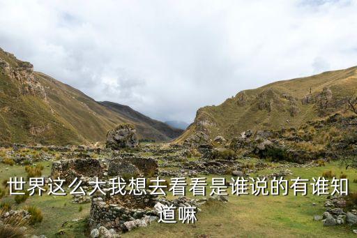 世界這么大我想去看看是誰說的有誰知道嘛