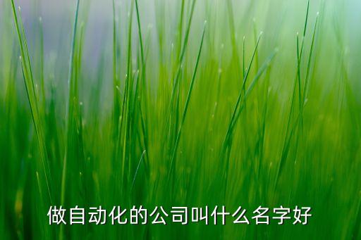 智能自動(dòng)化公司起名字，自動(dòng)化公司起個(gè)名字好記新穎的