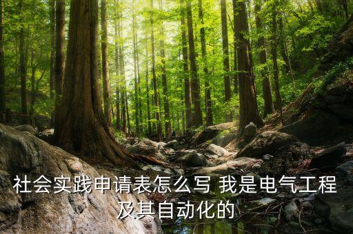 社會(huì)實(shí)踐申請(qǐng)表怎么寫(xiě) 我是電氣工程及其自動(dòng)化的