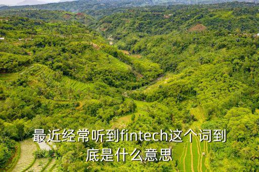 最近經(jīng)常聽到fintech這個(gè)詞到底是什么意思