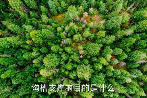 溝槽支撐的目的是什么