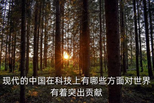 現(xiàn)代的中國在科技上有哪些方面對世界有著突出貢獻