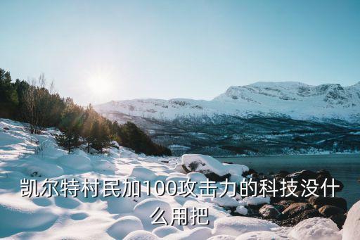 我的電子科技帝國筆趣閣，凱爾特村民加100攻擊力的科技沒什么用把