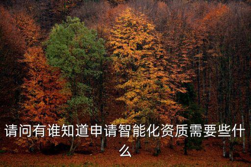 請(qǐng)問有誰知道申請(qǐng)智能化資質(zhì)需要些什么