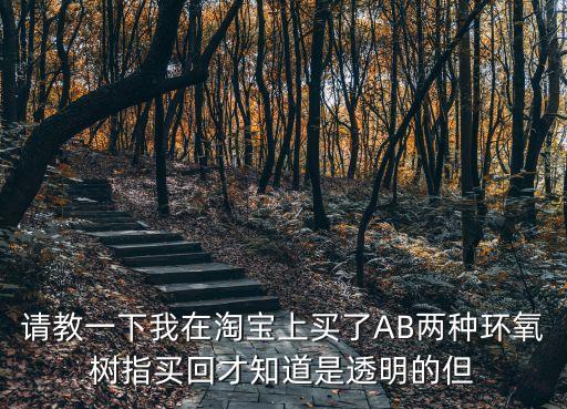 請教一下我在淘寶上買了AB兩種環(huán)氧樹指買回才知道是透明的但