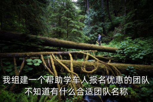 我組建一個幫助學車人報名優(yōu)惠的團隊不知道有什么合適團隊名稱