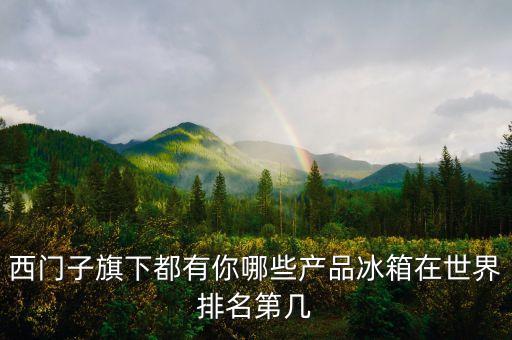 西門子旗下都有你哪些產(chǎn)品冰箱在世界排名第幾