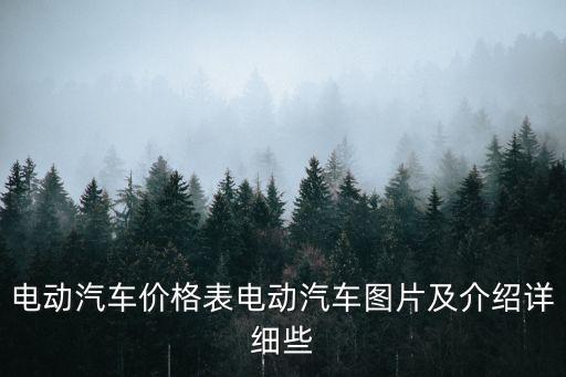 未來純電動汽車價格表及圖片，國內(nèi)即將或者已經(jīng)可以上牌的純電動汽車型號跟價格謝謝