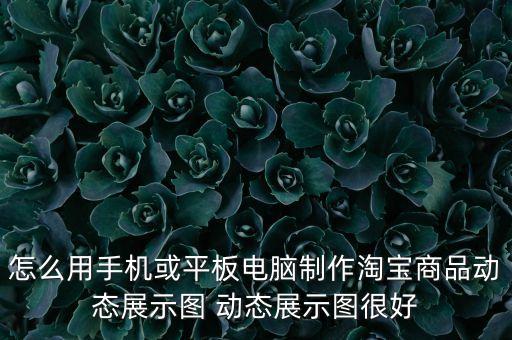 怎么用手機或平板電腦制作淘寶商品動態(tài)展示圖 動態(tài)展示圖很好