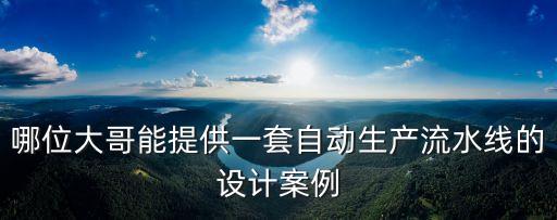 生產(chǎn)自動(dòng)化流水線設(shè)計(jì)，哪位大哥能提供一套自動(dòng)生產(chǎn)流水線的設(shè)計(jì)案例