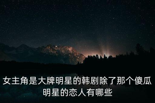 女主角是大牌明星的韓劇除了那個(gè)傻瓜明星的戀人有哪些