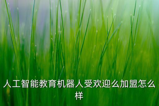 人工智能加盟代理項目怎么樣，加盟做人工智能教育前景如何