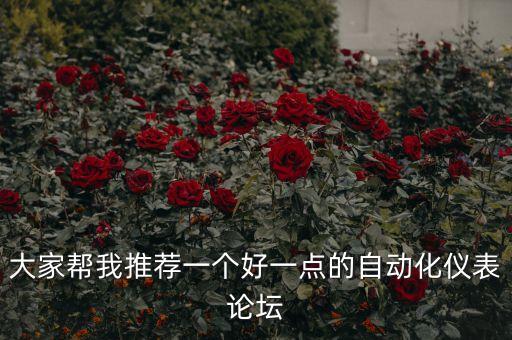大家?guī)臀彝扑]一個好一點的自動化儀表論壇
