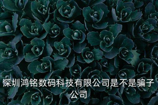 深圳鴻銘數(shù)碼科技有限公司是不是騙子公司