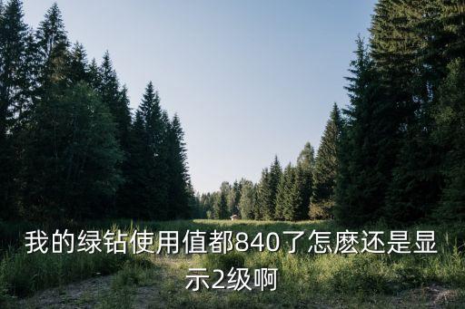 我的綠鉆使用值都840了怎麼還是顯示2級(jí)啊