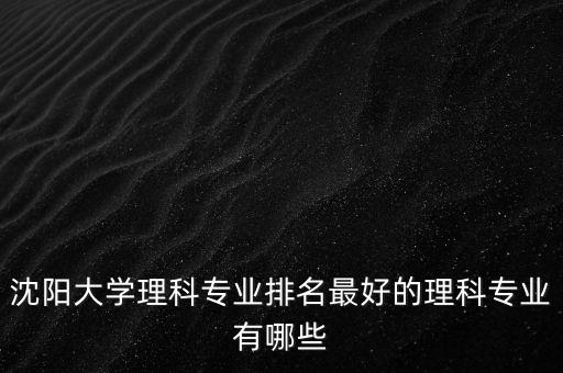 沈陽大學王牌專業(yè)排名，沈陽大學什么專業(yè)最好