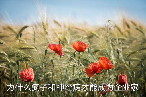 為什么瘋子和神經(jīng)病才能成為企業(yè)家