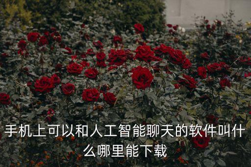 手機(jī)上可以和人工智能聊天的軟件叫什么哪里能下載