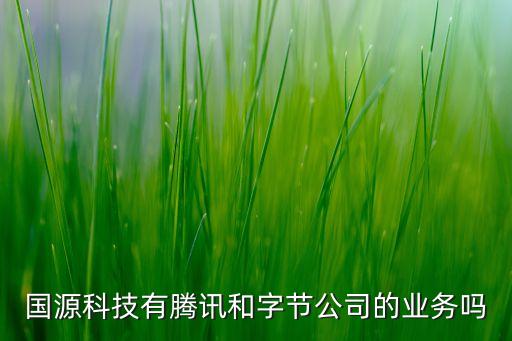 國(guó)源科技有騰訊和字節(jié)公司的業(yè)務(wù)嗎