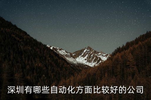 深圳有哪些自動化方面比較好的公司