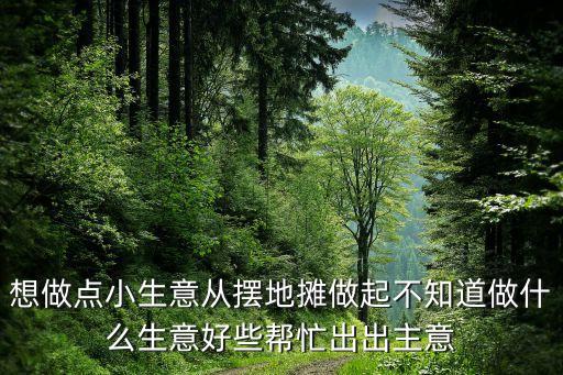 想做點小生意從擺地攤做起不知道做什么生意好些幫忙出出主意
