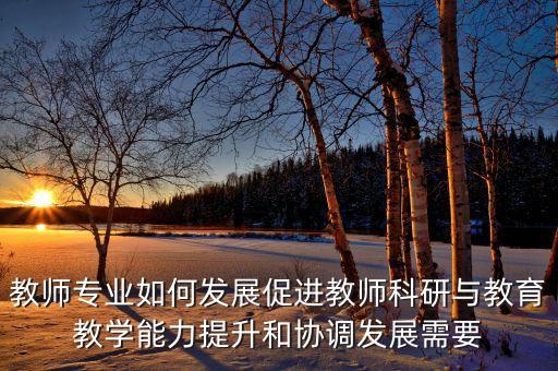 教師專業(yè)如何發(fā)展促進(jìn)教師科研與教育教學(xué)能力提升和協(xié)調(diào)發(fā)展需要