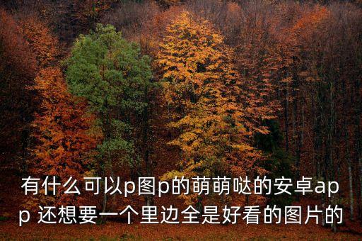 有什么可以p圖p的萌萌噠的安卓app 還想要一個里邊全是好看的圖片的