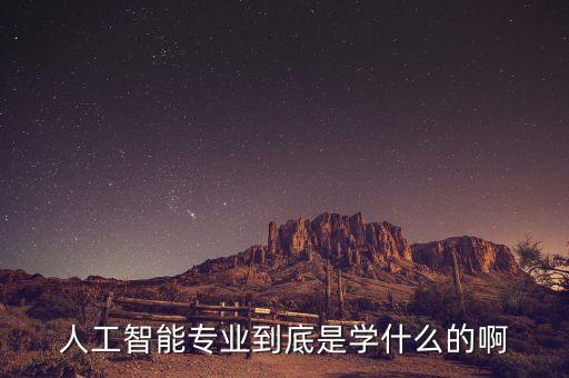 人工智能專業(yè)到底是學什么的啊