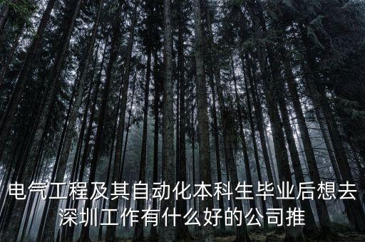 電氣工程及其自動化本科生畢業(yè)后想去深圳工作有什么好的公司推
