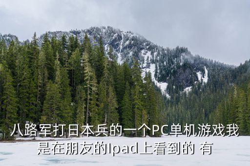 八路軍打日本兵的一個PC單機游戲我是在朋友的Ipad上看到的 有