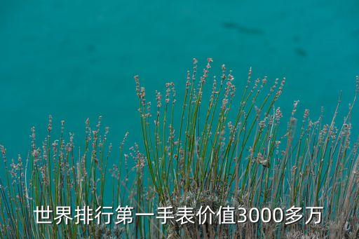 世界排行第一手表價值3000多萬