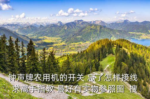 鐘聲牌農(nóng)用機(jī)的開(kāi)關(guān) 忘了怎樣接線 求高手指教 最好有實(shí)物參照?qǐng)D  搜