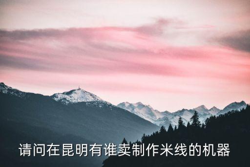 請問在昆明有誰賣制作米線的機器